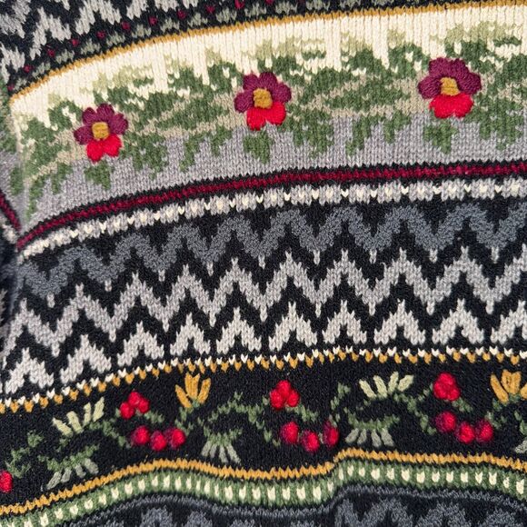 VTG Talbots 3D Knit Cardigan Sweater Cottagecore - M - Picture 4 of 8